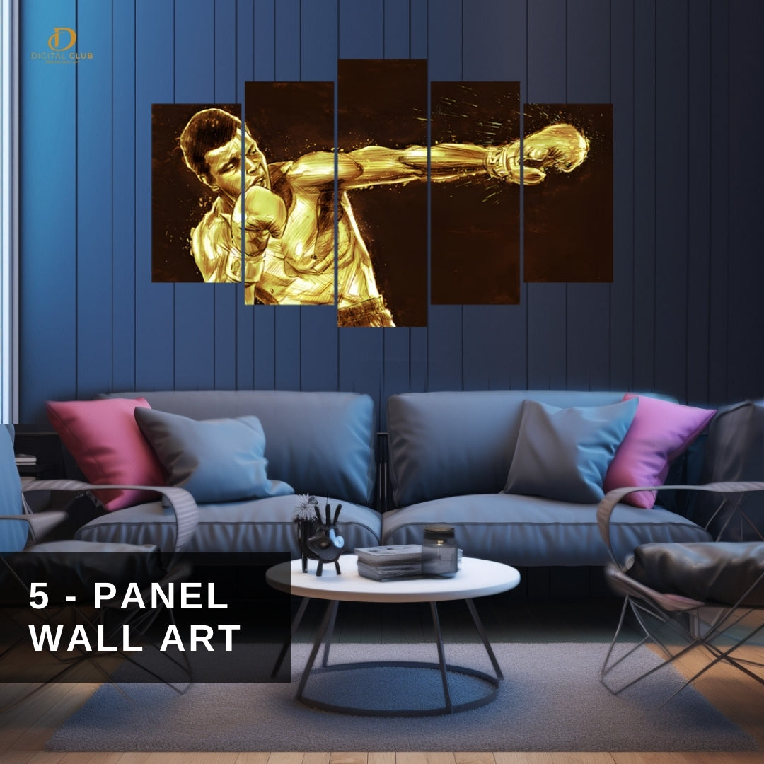 M ALI - Boxing - 5 Panel Wall Art