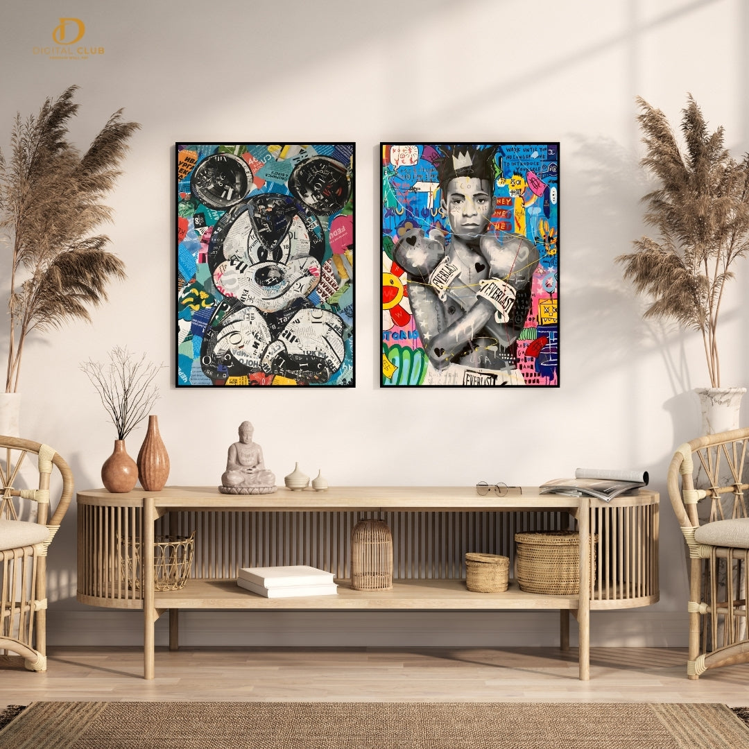 Mickey x Boxer Pop Art - 2 Panel Wall Art