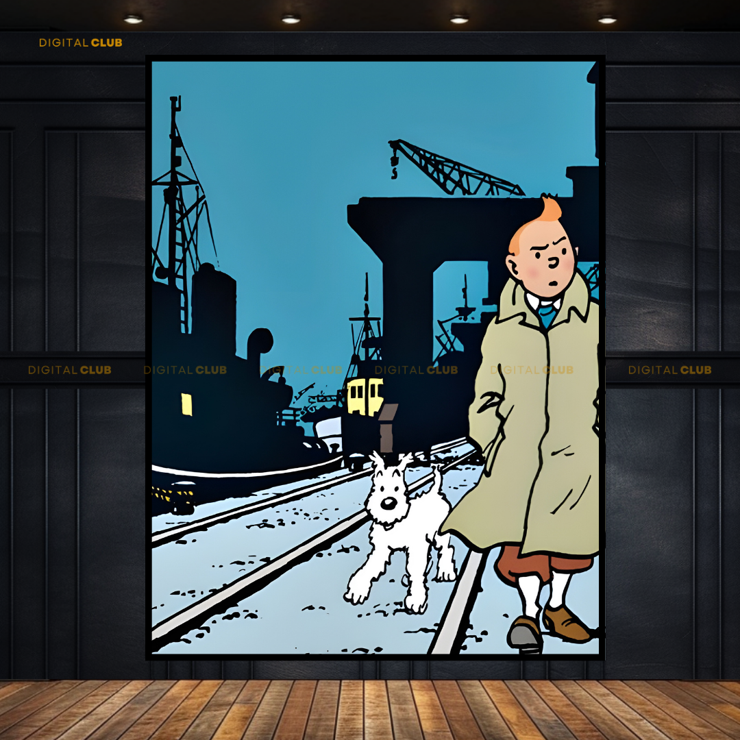 Tin Tin  - Cartoon Character - Premium Wall Art