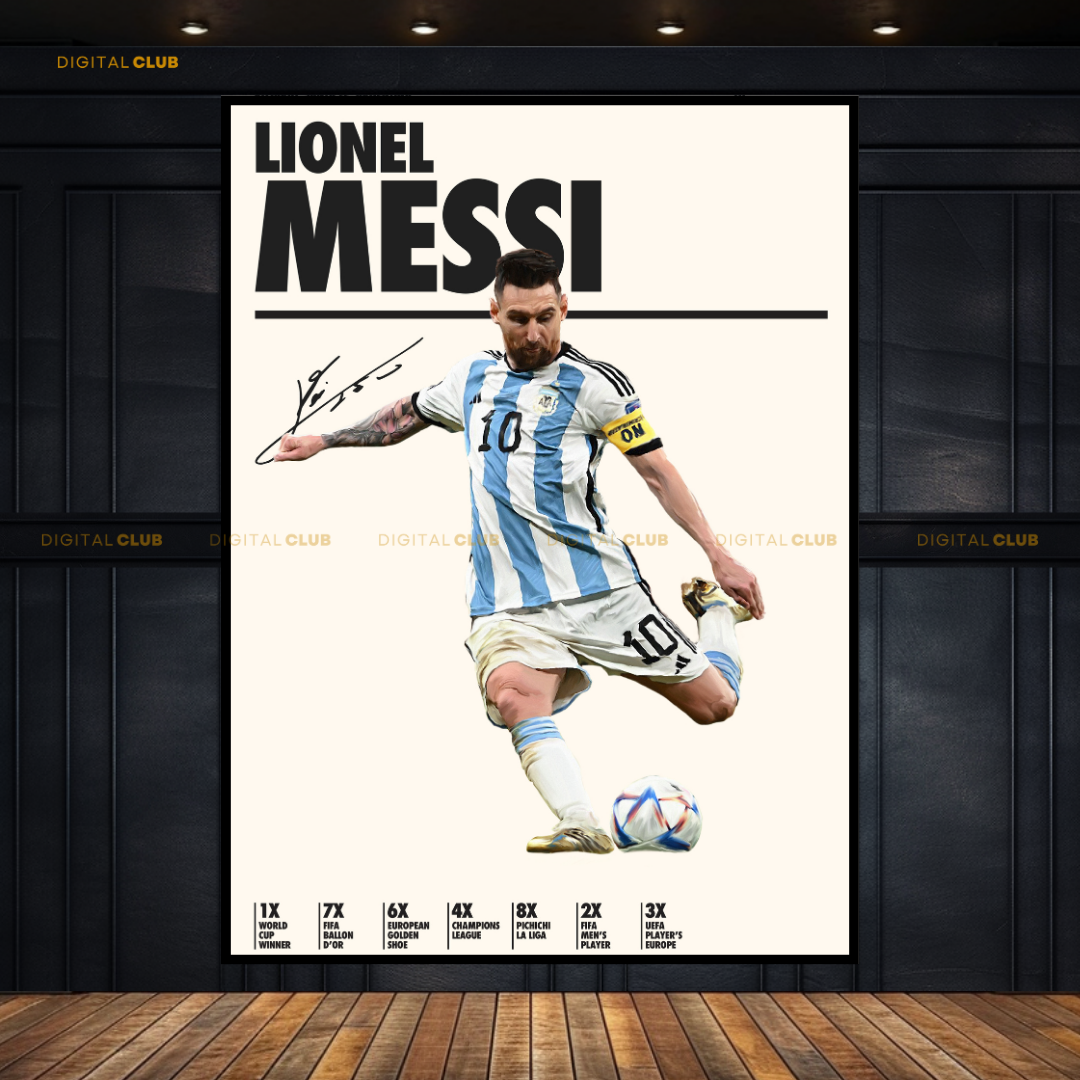 Lionel Messi Signed Artwork - Premium Wall Art