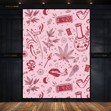 Weed Accessories PINK Premium Wall Art