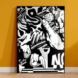 Comic  - B&W - Premium Wall Art