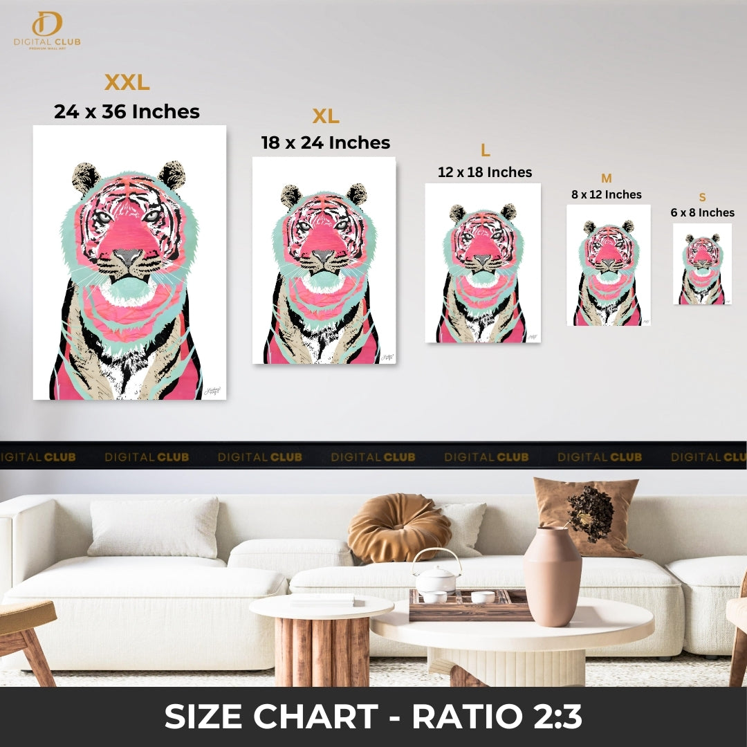 Pink Tiger - Premium Wall Art