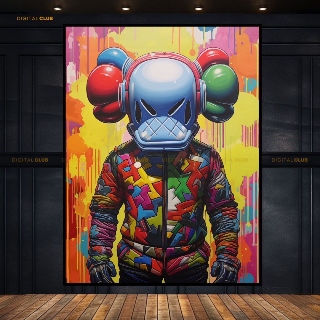 Kaws Figurine Colourful Premium Wall Art