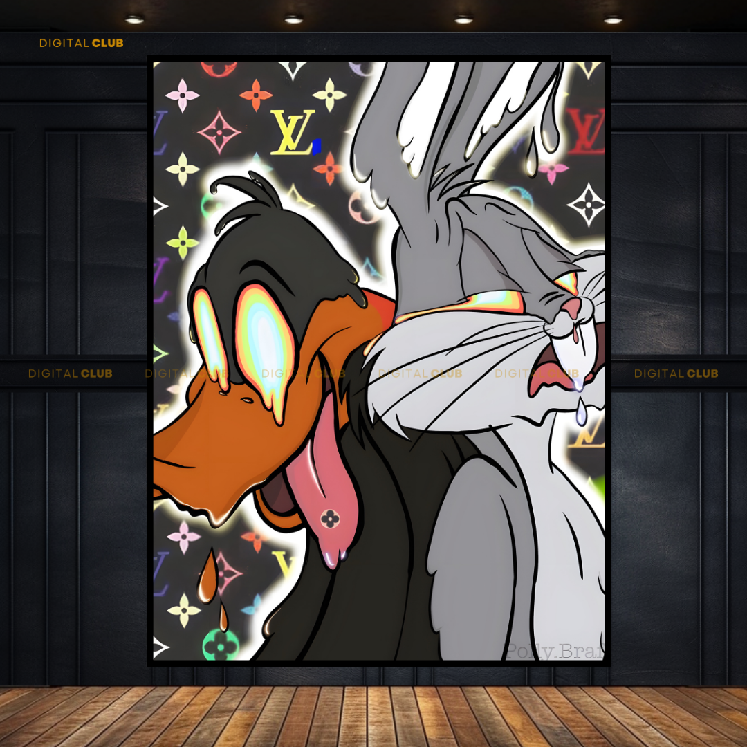 Bugs Bunny & Daffy x LV - Artwork - Premium Wall Art