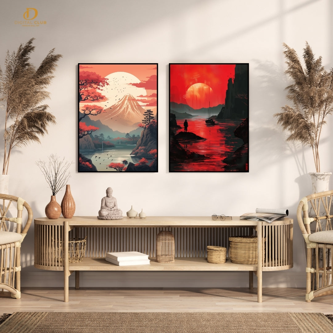 Japanese Artwork - 2 Panel Wall Art