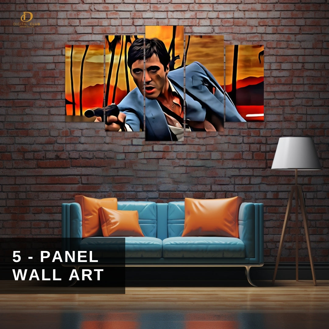 Tony Montana - Scarface - 5 Panel Wall Art