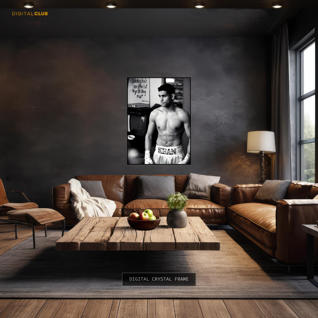 Amir Khan Boxing B&W Premium Wall Art