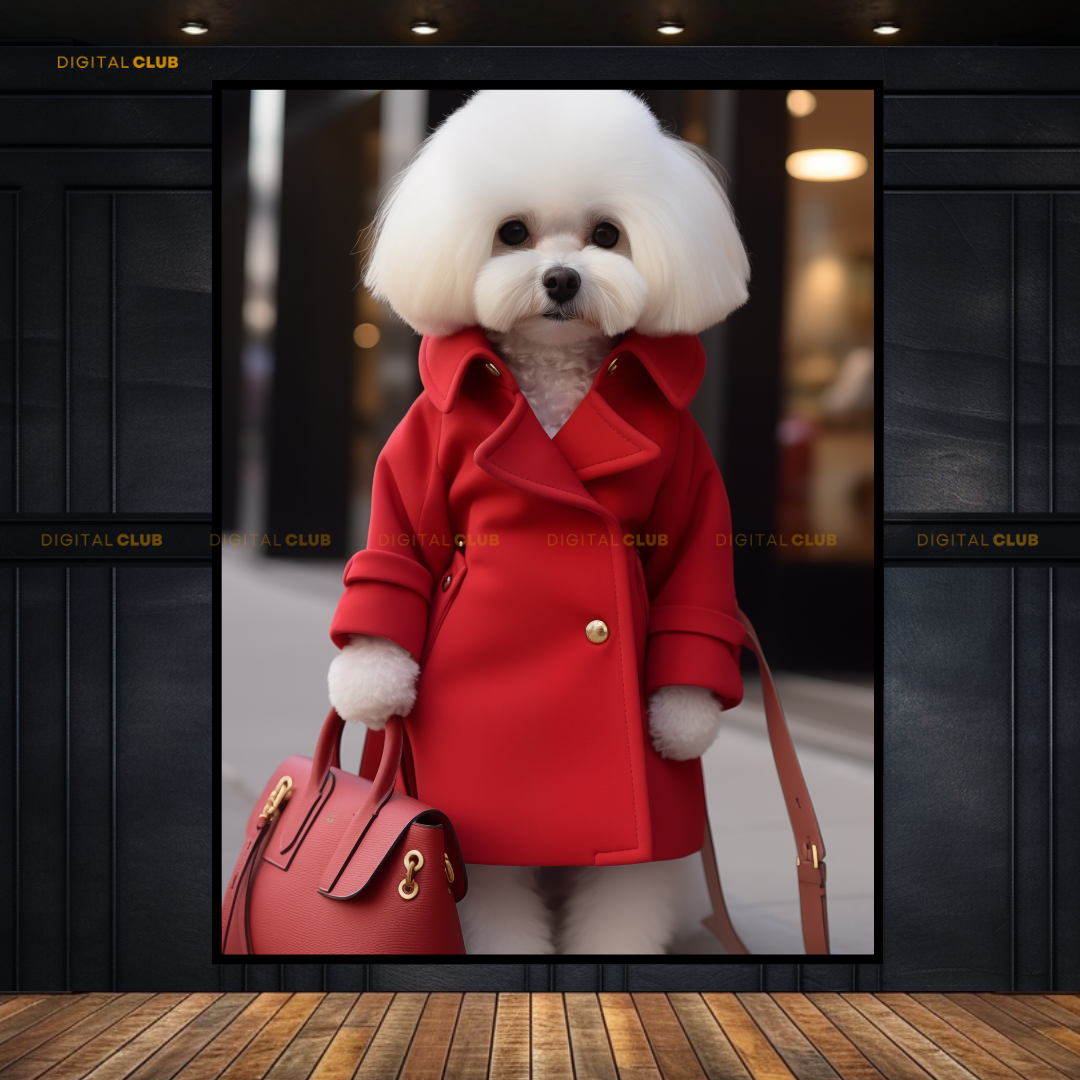 White Dog - Animal & Wildlife Premium Wall Art