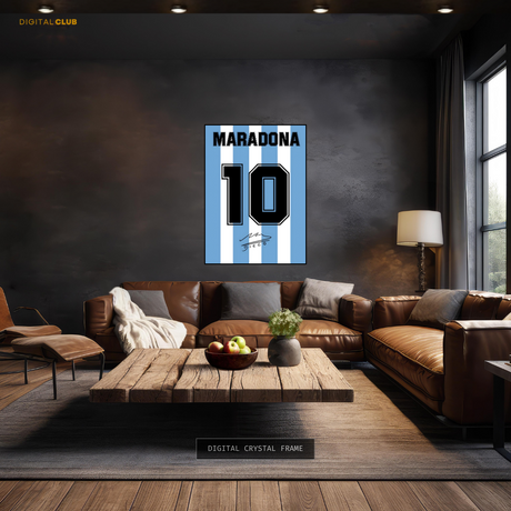 Maradona 10 - Signed Memorabilia - Premium Wall Art