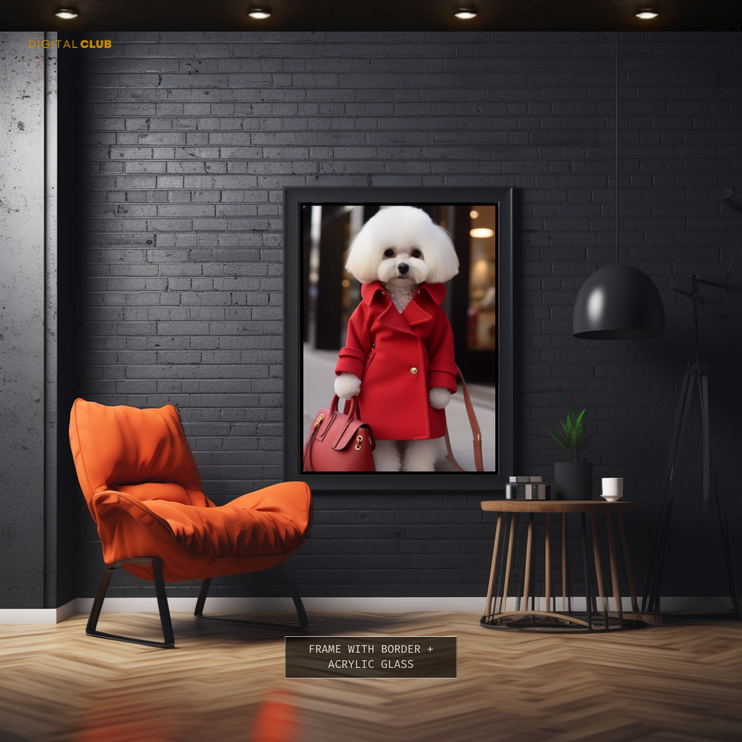 White Dog - Animal & Wildlife Premium Wall Art