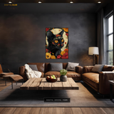 Cat Floral Artwork - Animal & Wildlife Premium Wall Art