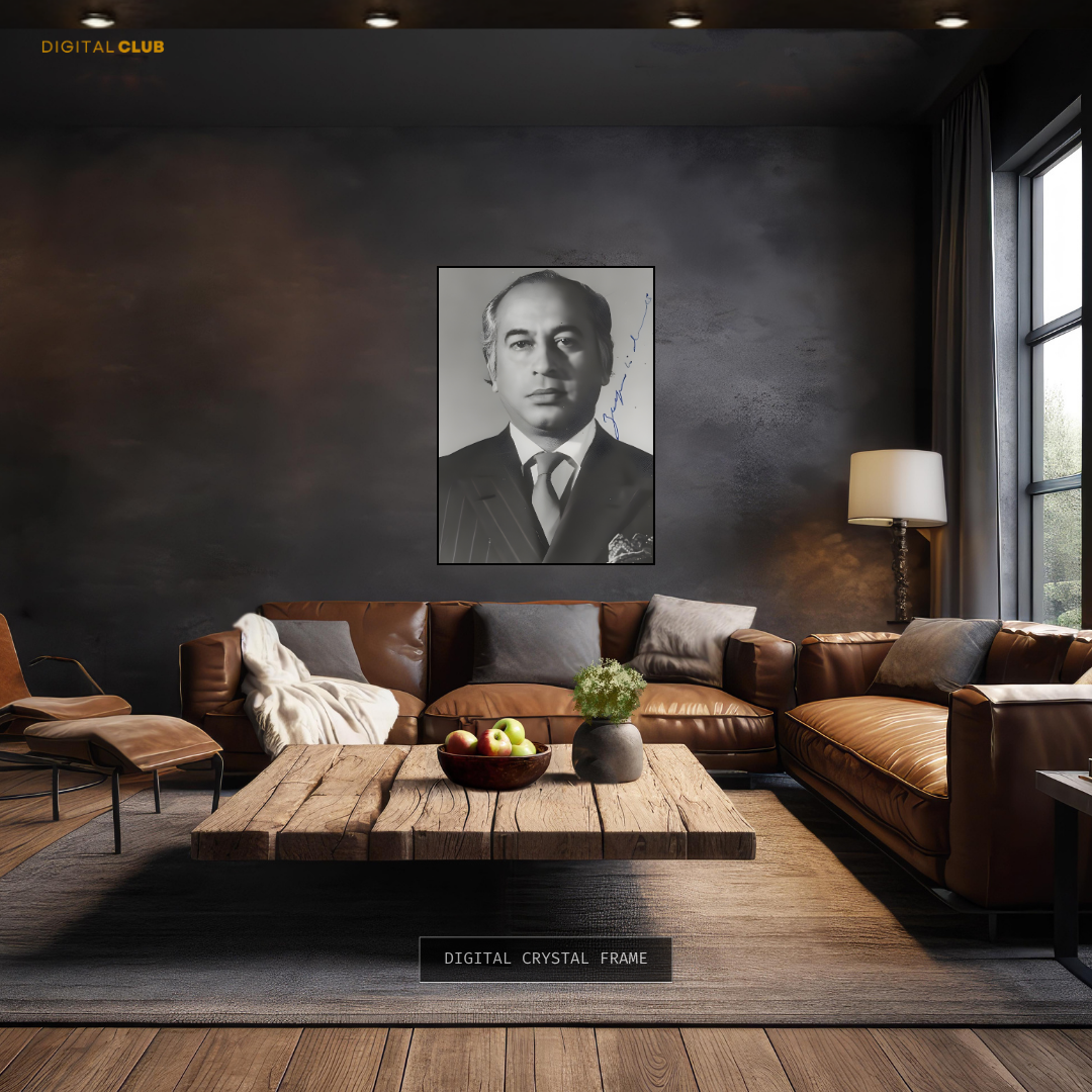 Zulfiqar Ali Bhutto Leader PPP Pakistan Premium Wall Art