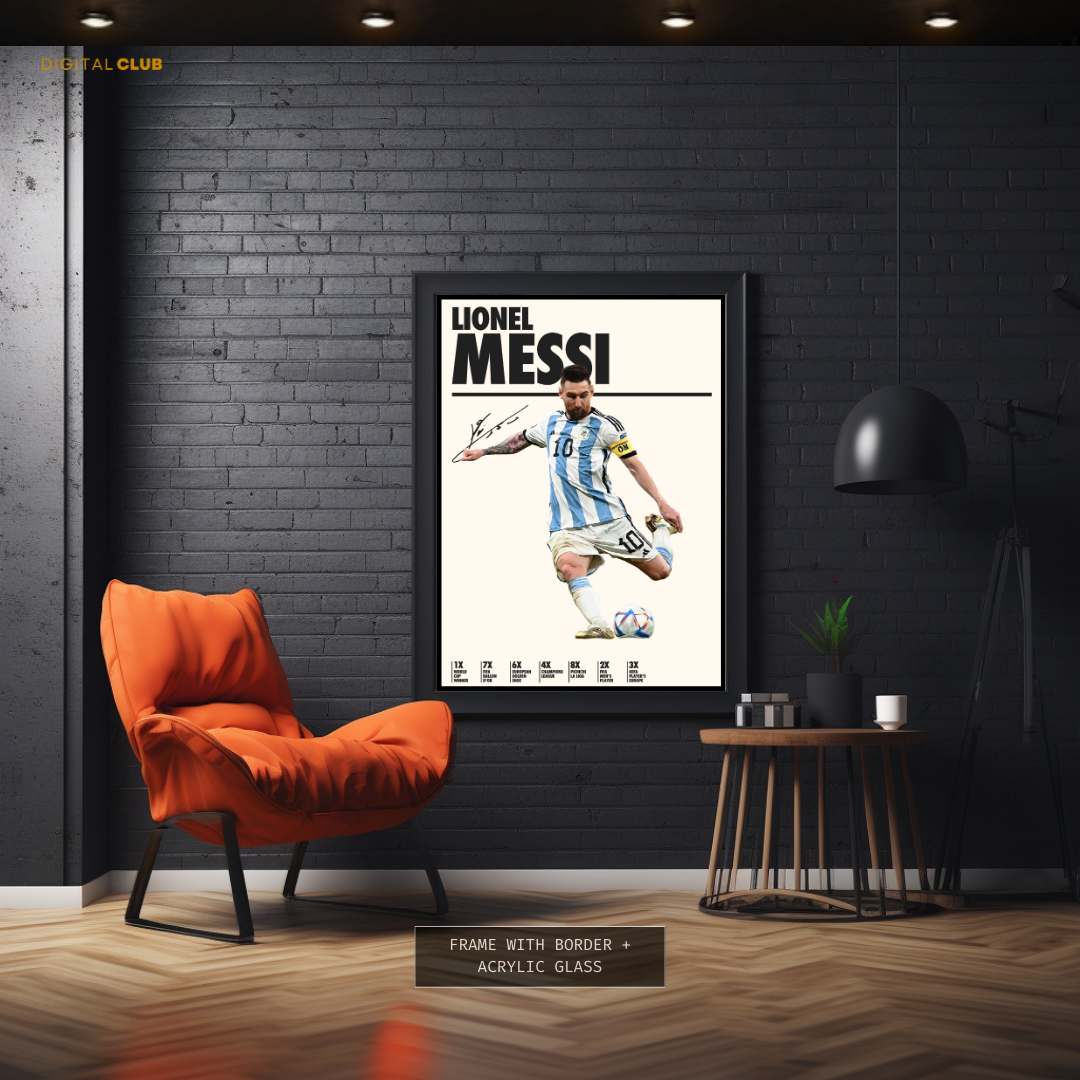 Lionel Messi Signed Artwork - Premium Wall Art