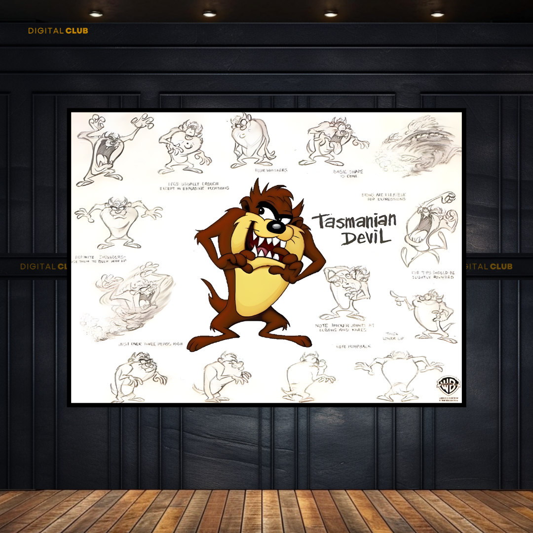 Taz Mania Looney Tunes Artwork Premium Wall Art