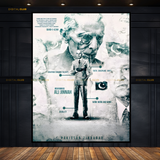 Pakistani Heroes Pakistan Zindabad Premium Wall Art