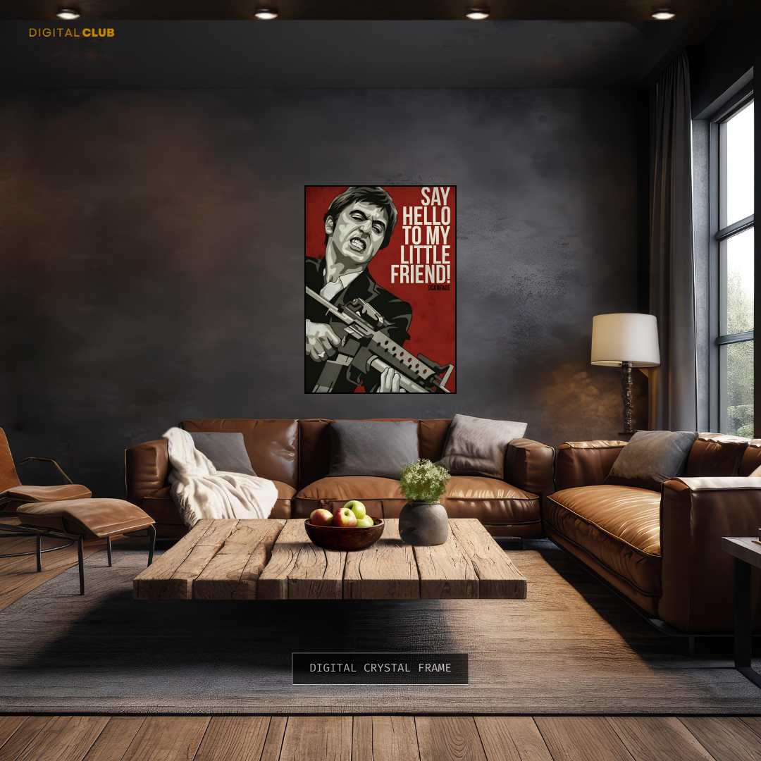 Scarface Say Hello To My Little Friend Premium Wall Art