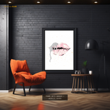 Pink Lips Fashion Premium Wall Art