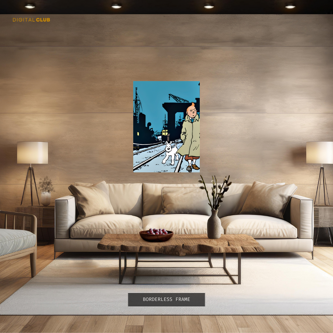 Tin Tin  - Cartoon Character - Premium Wall Art