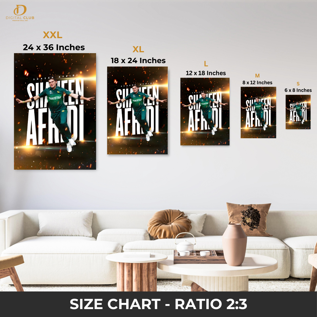 Shaheen Afridi - Cricket - Premium Wall Art