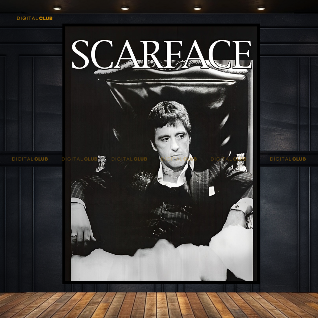 Scarface Movie Art B&W Premium Wall Art