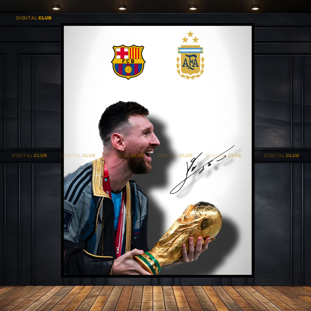 Lionel Messi - Signed - Premium Wall Art