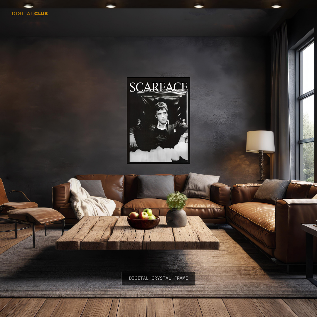 Scarface Movie Art B&W Premium Wall Art