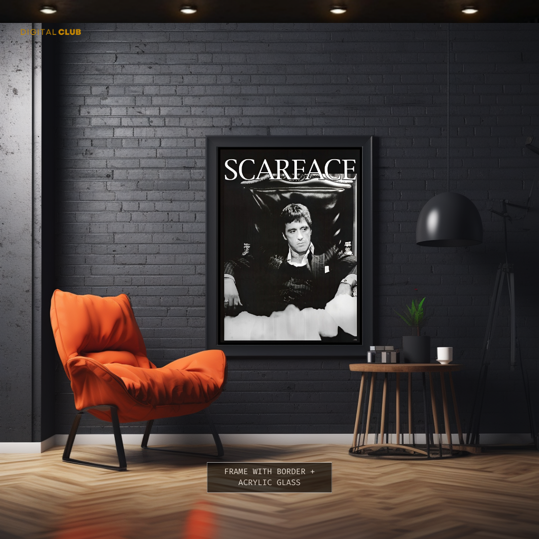 Scarface Movie Art B&W Premium Wall Art