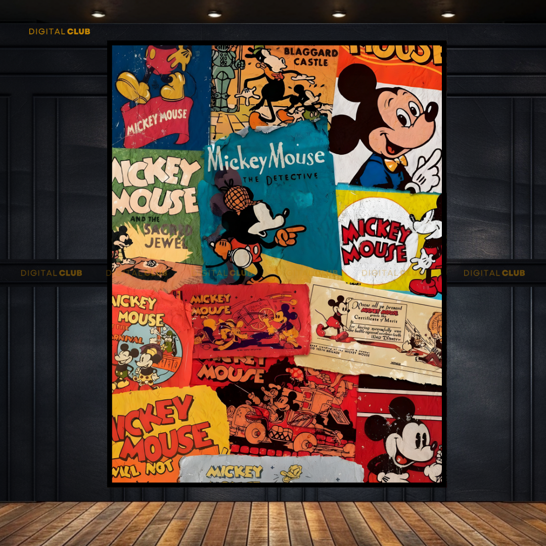 Mickey Mouse Comic Art Disney Premium Wall Art