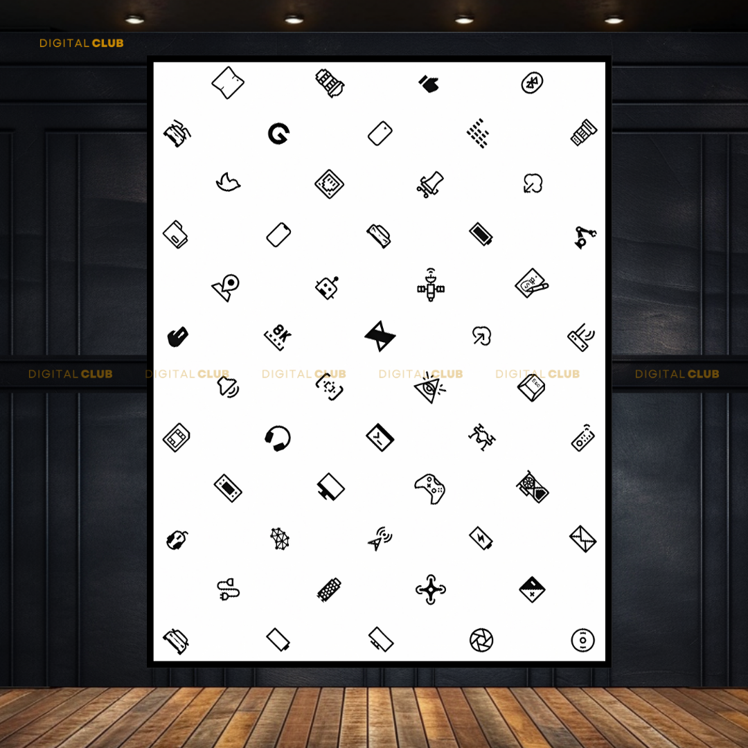 MKBHD Icons - B&W - Premium Wall Art