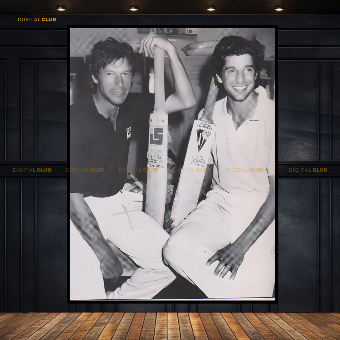 Imran Khan & Wasim Akram Cricket Pakistan Premium Wall Art