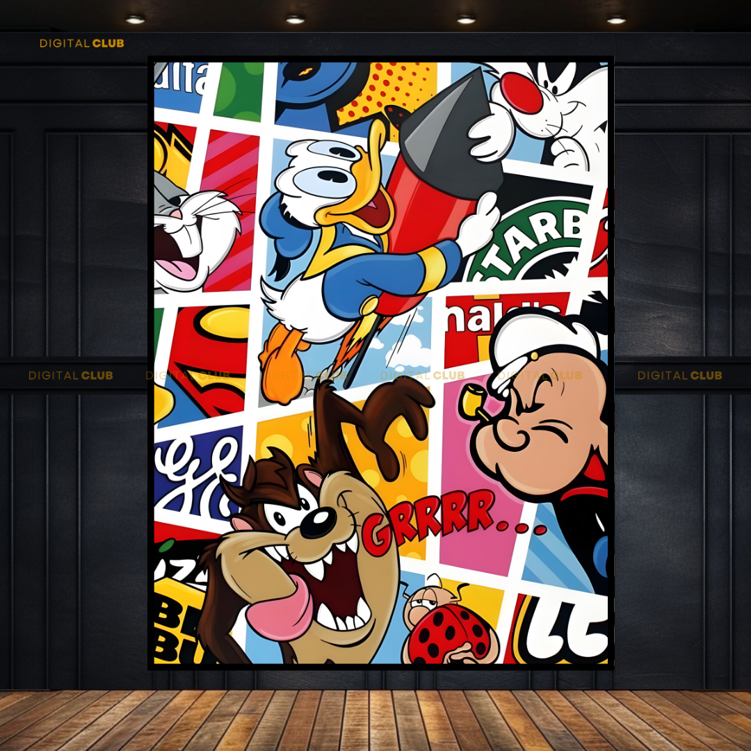 Famous Cartoon Characters - 2 Premium Wall Art