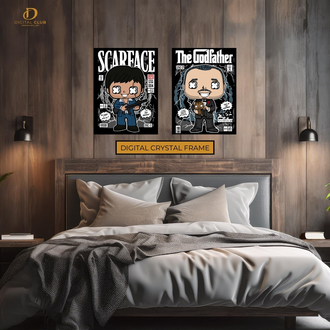 Godfather x Scarface - Funko Art - 2 Panel Wall Art