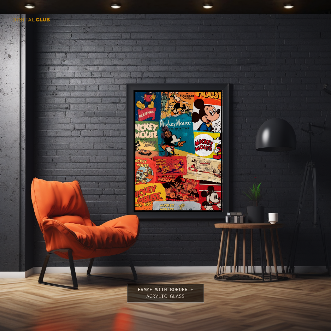 Mickey Mouse Comic Art Disney Premium Wall Art