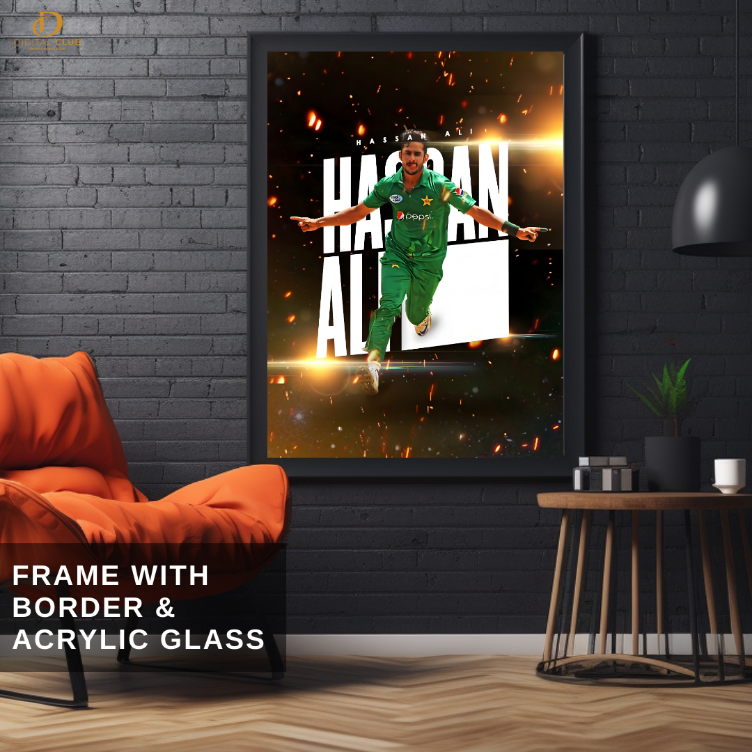 Hassan Ali - Cricket - Premium Wall Art