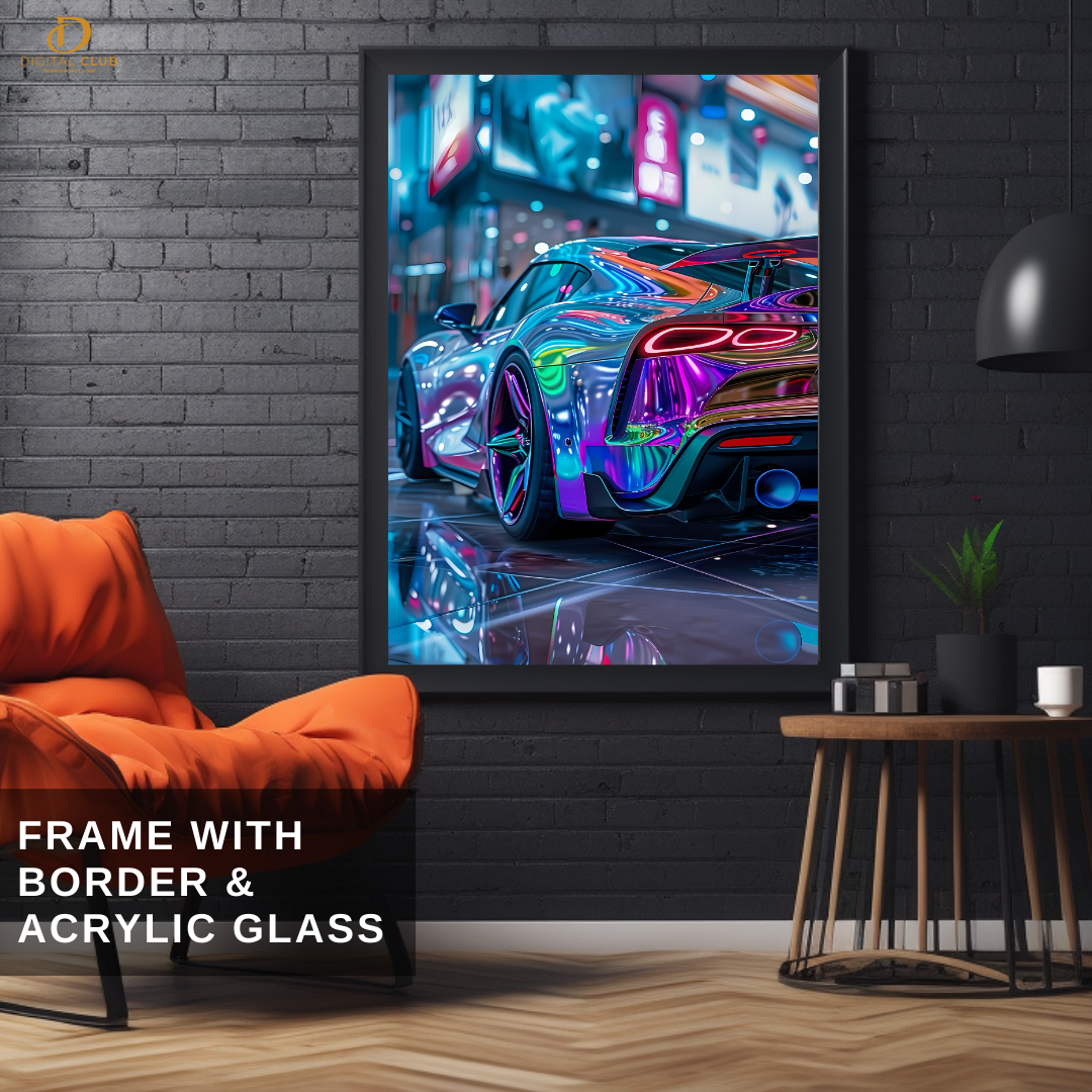 Sports Car - Artwork - Premium Wall Art