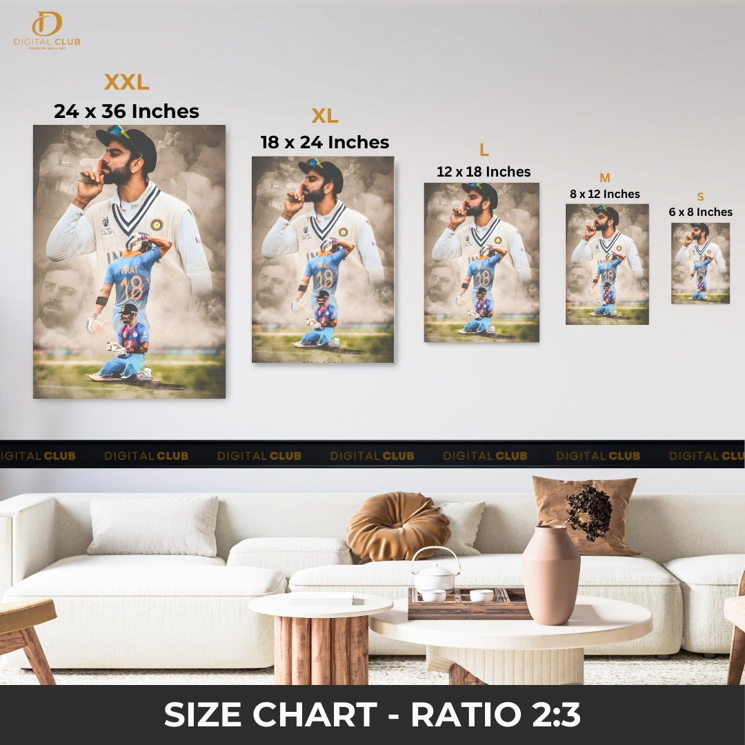 Virat Kohli 2 - Cricket - Premium Wall Art