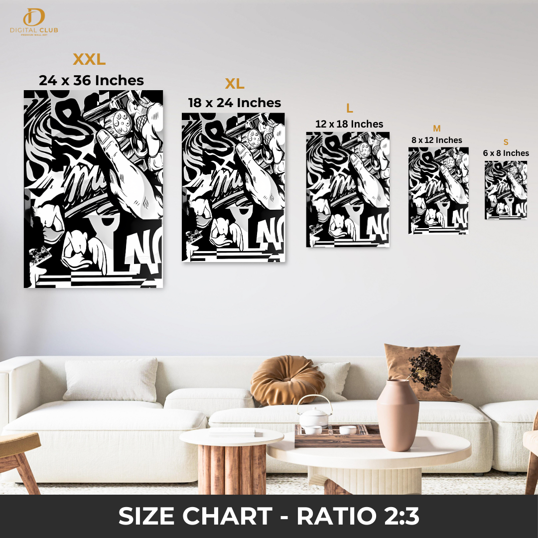 Comic  - B&W - Premium Wall Art