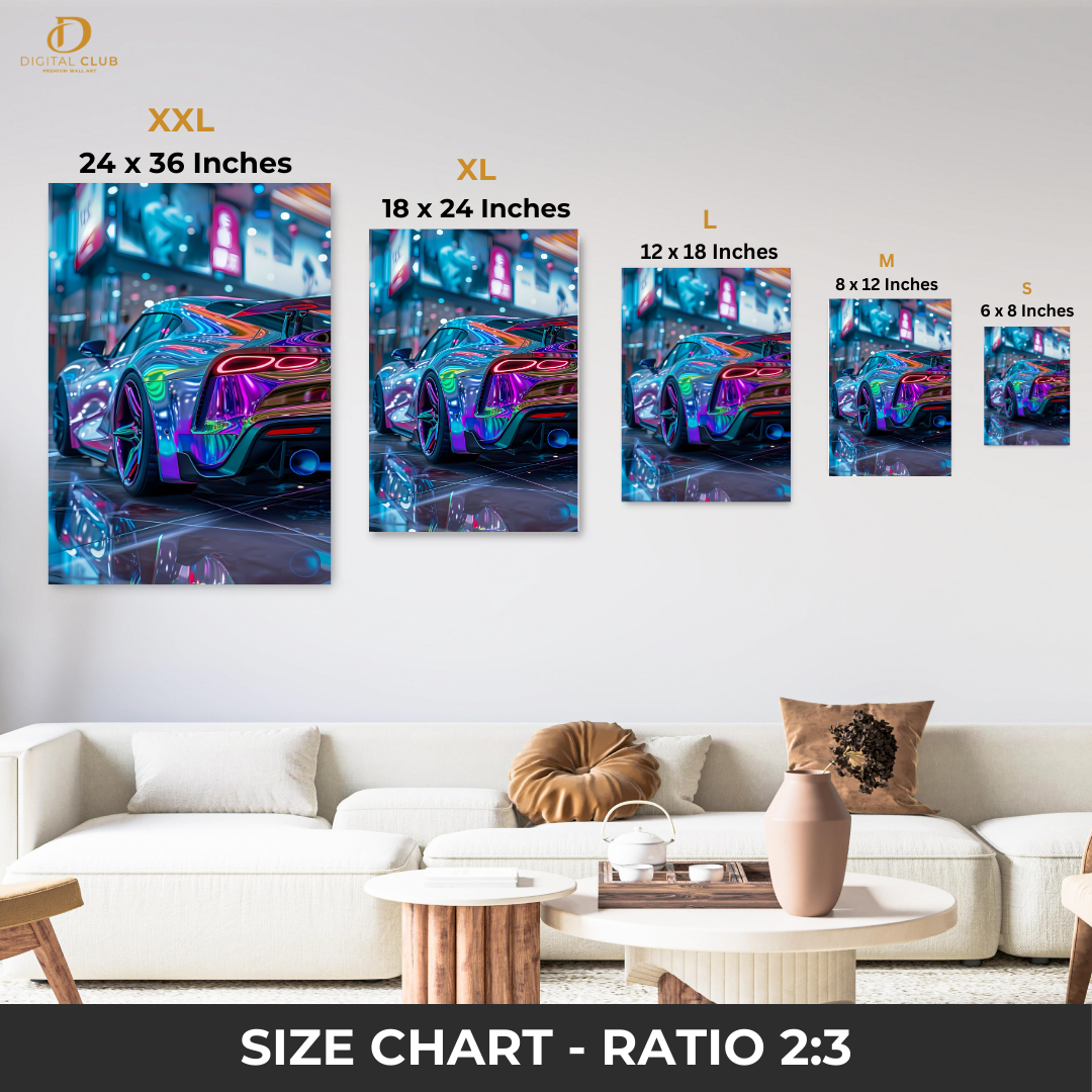 Sports Car - Artwork - Premium Wall Art