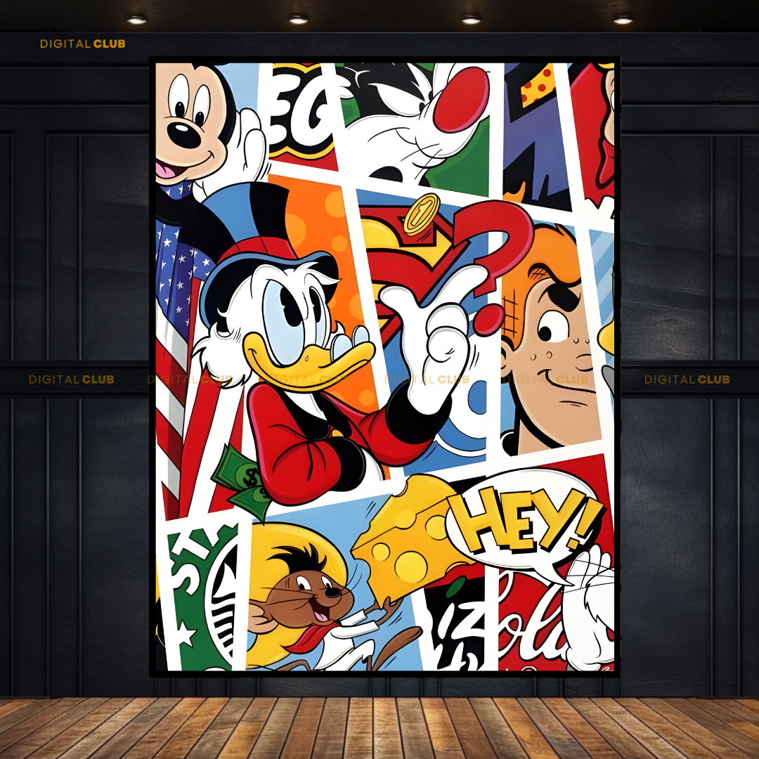 Famous Cartoon Characters - 3 Premium Wall Art