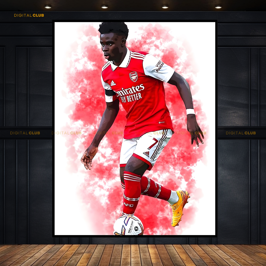 Bukayo Saka - Football - Premium Wall Art