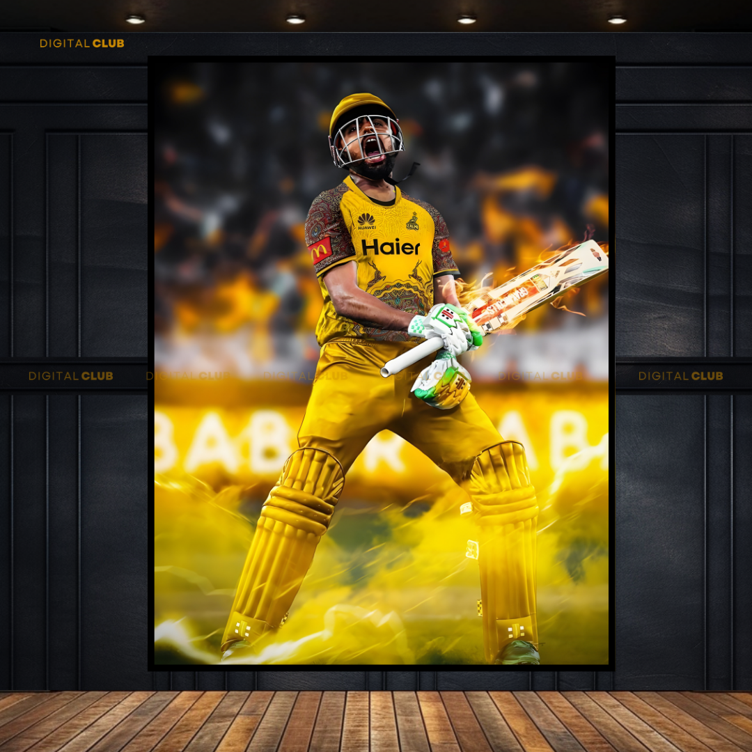 Babar Azam PSL Artwork Premium Wall Art