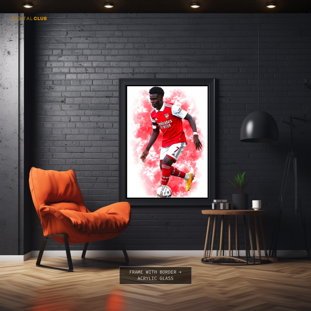 Bukayo Saka - Football - Premium Wall Art