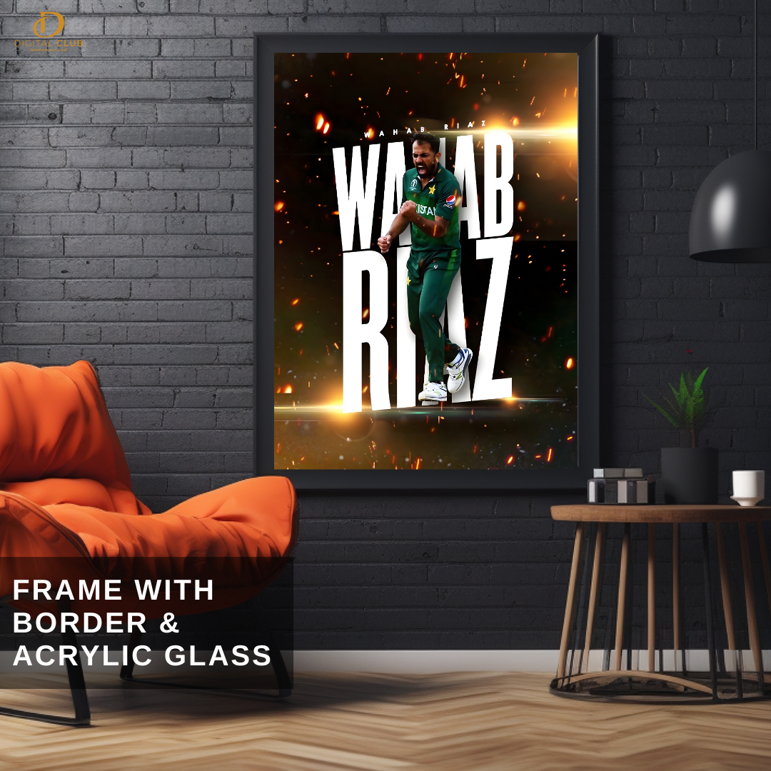 Wahab Riaz - Cricket - Premium Wall Art