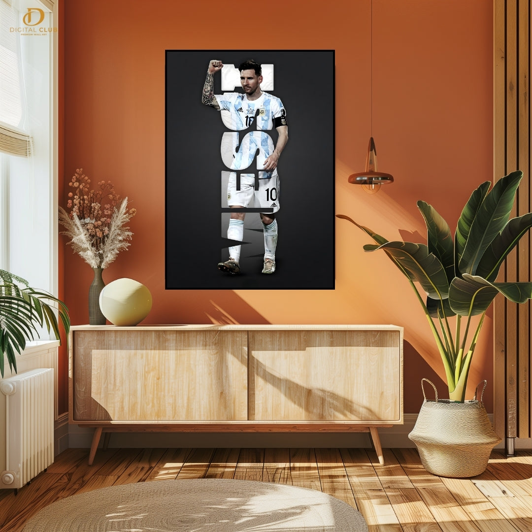 Lionel Messi 3 - Football - Premium Wall Art