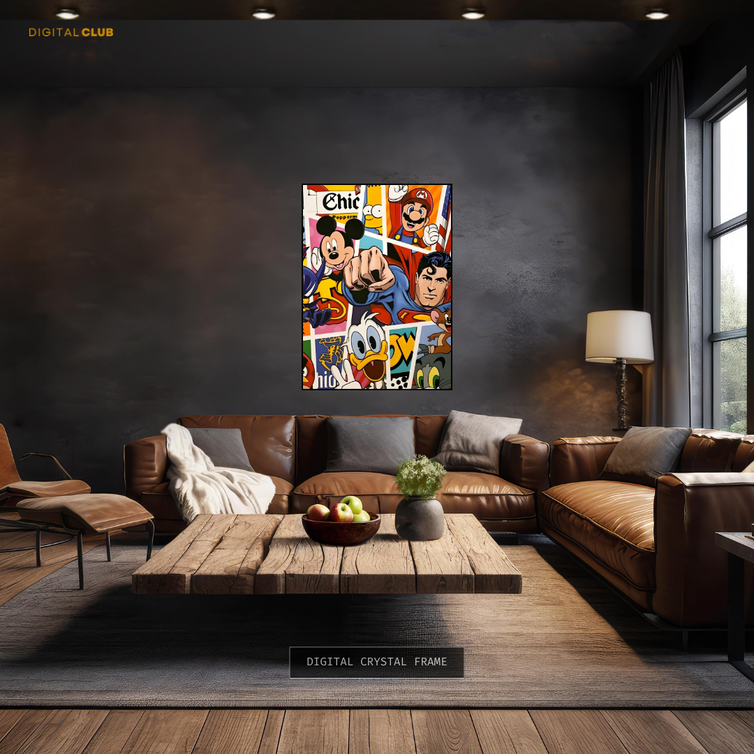 Famous Cartoon Characters - 4 Premium Wall Art