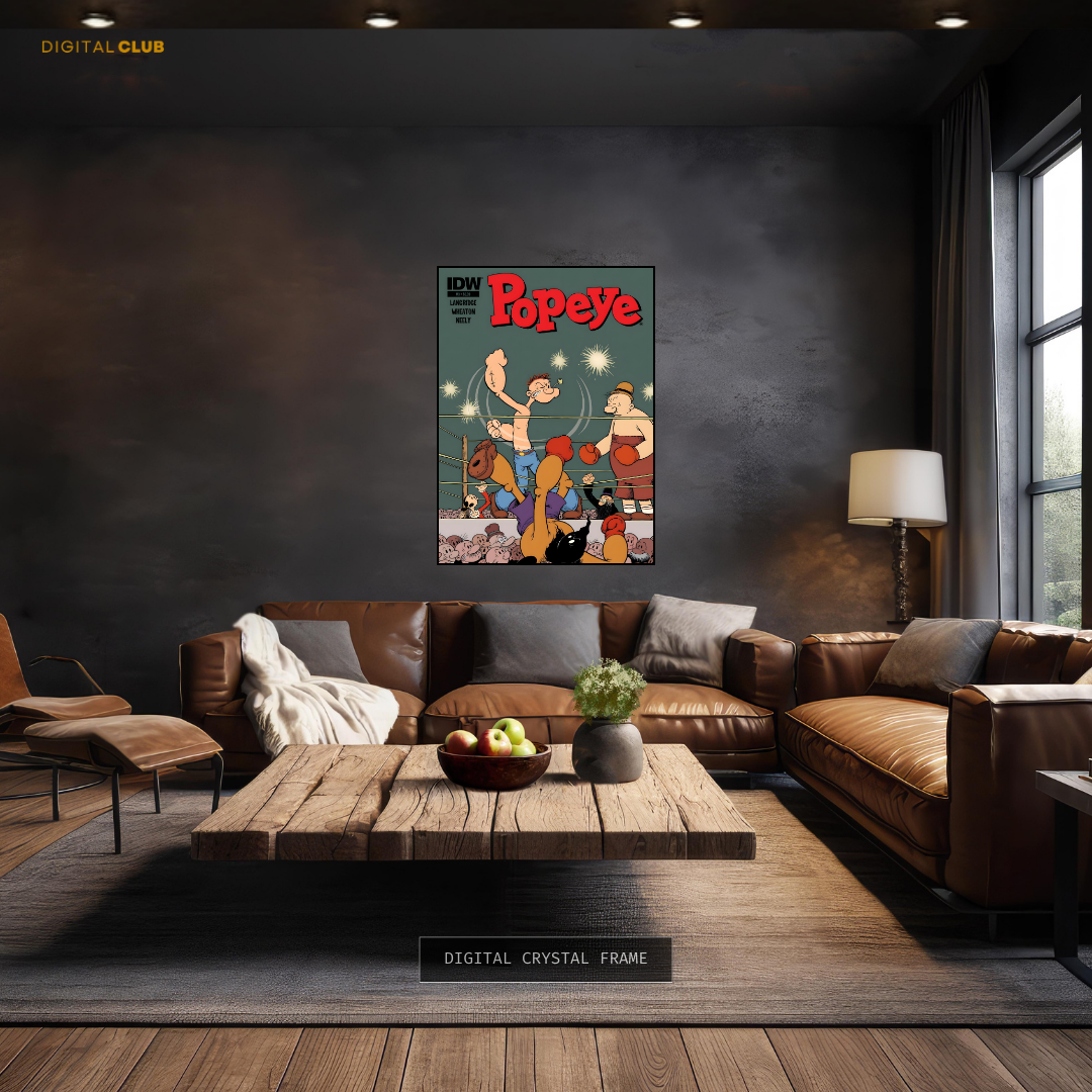 Popeye in the Boxing Ring Premium Wall Art