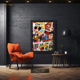 Famous Cartoon Characters - 4 Premium Wall Art