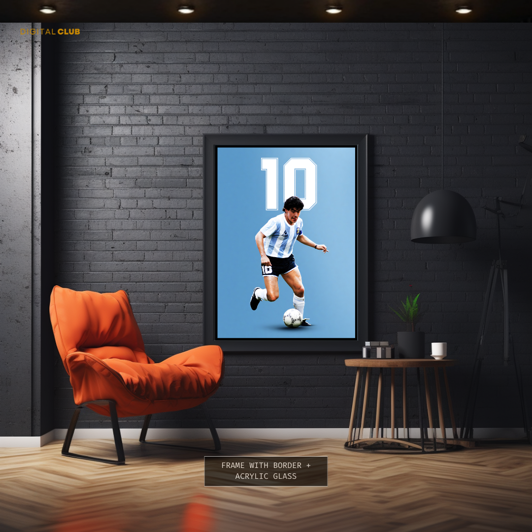 Maradona 10 Football Legend Premium Wall Art