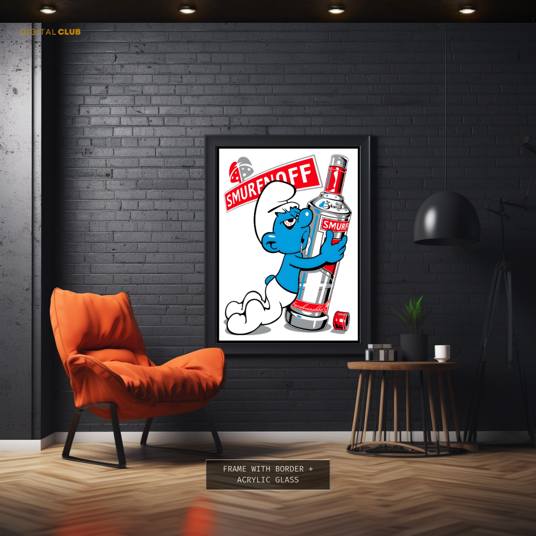 Smurfnoff - Funny Artwork - Premium Wall Art